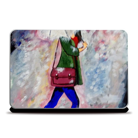 A walk in rain Painting Laptop Skins