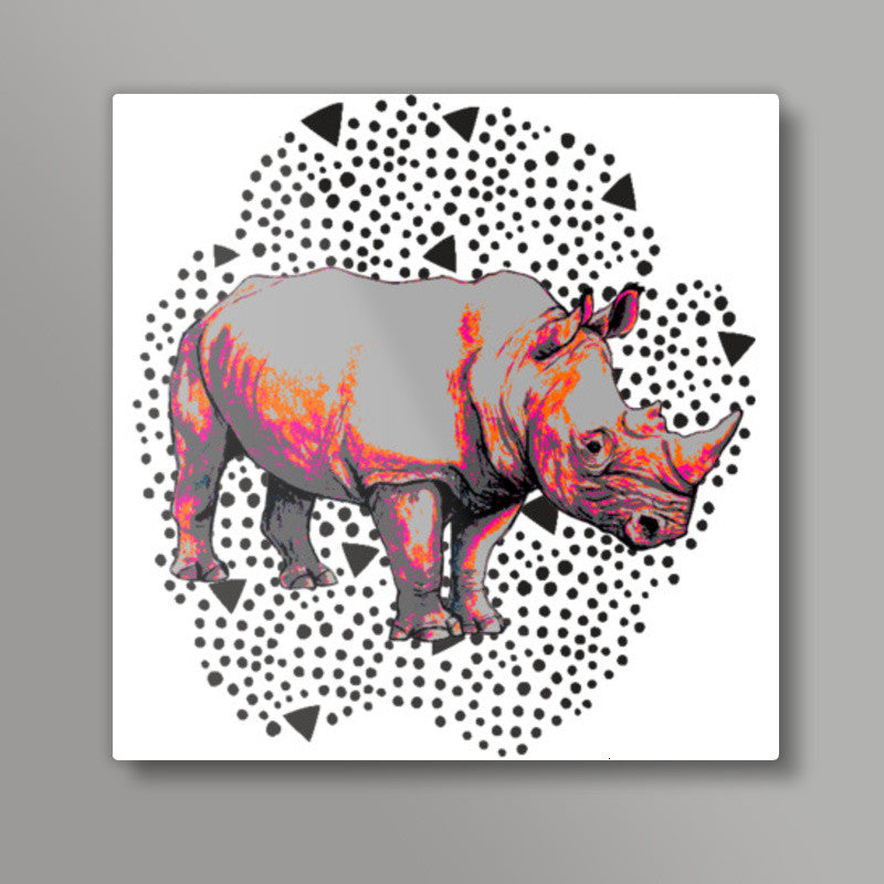 Rhino Footprints Square Art | Lotta Farber