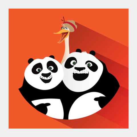 Kung Fu Panda 3 - Po Li & Ping Square Art Prints