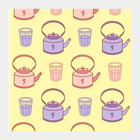 Abstract Teapot & tea cup  Square Art Prints