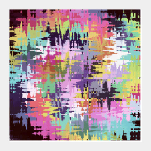 Colorful Chaos Abstract Art Background Pattern Square Art Prints