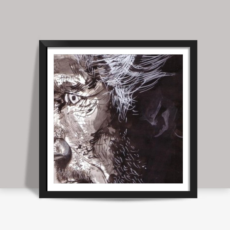 Music star Roger Waters of Pink Floyd fame is dedicated to music Square Art Prints