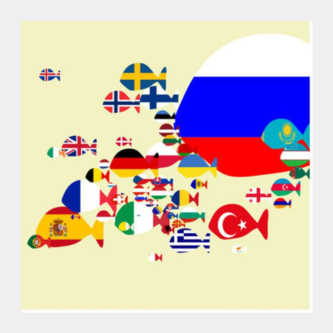 Europe : Keep Fishing Square Art Prints PosterGully Specials