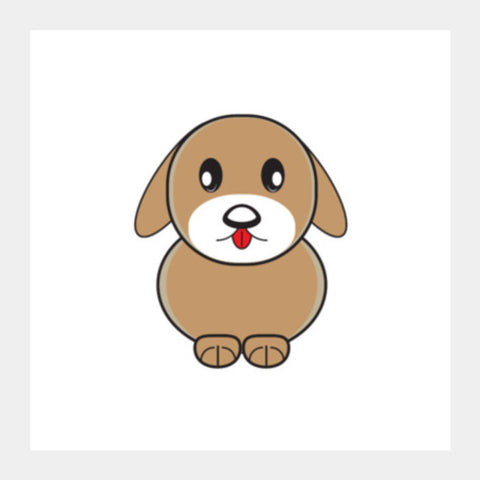 Little Cartoon Puppy Dog Square Art Prints PosterGully Specials