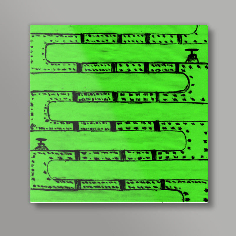 Pipeline Green Square Art Prints