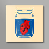 The Heart in the Glass Jar Square Art Prints