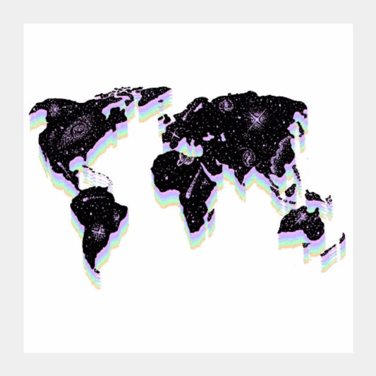 Square Art Prints, 3D world rainbow