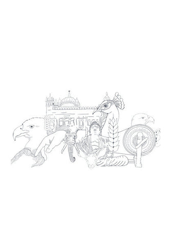 Wall Art, punjab,  illustration,  Eagle,  golden temple  Wall Art