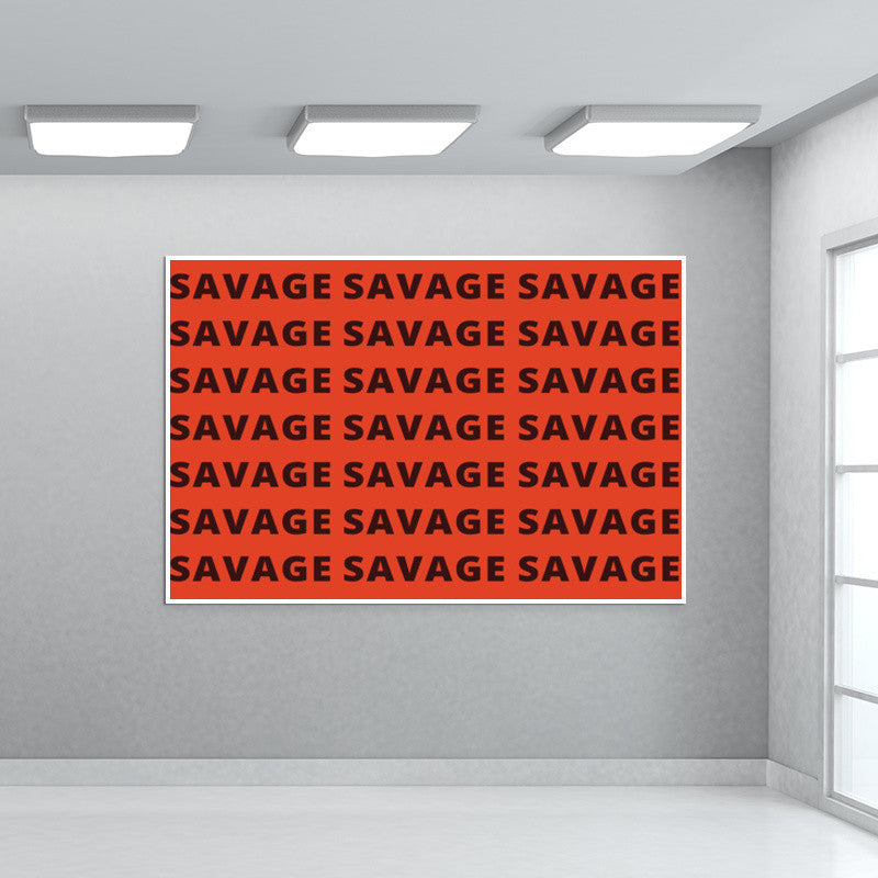 Savage AF Funny Typography Wall Art