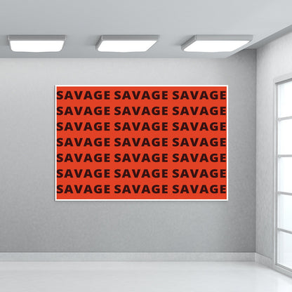 Savage AF Funny Typography Wall Art