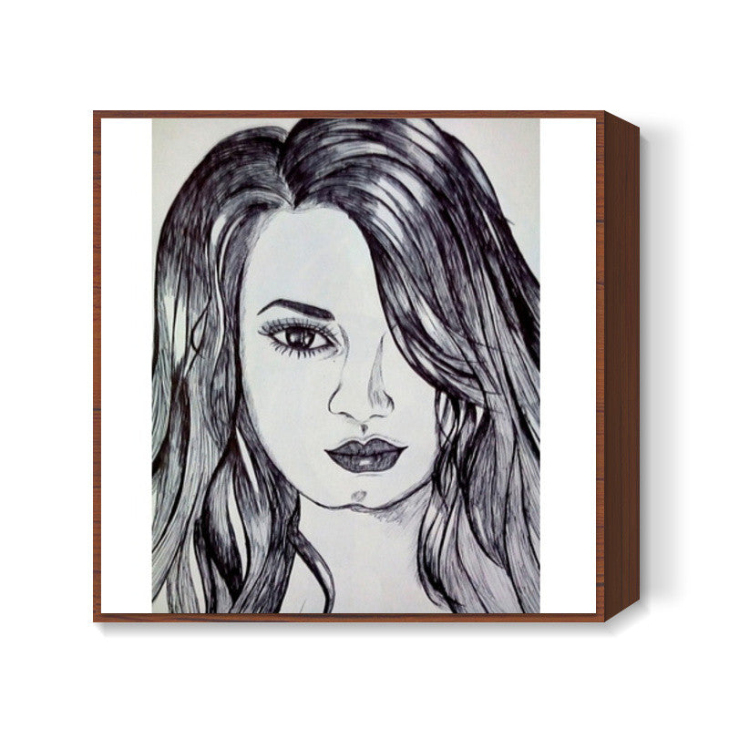 Demi lovato sketch Square Art Prints