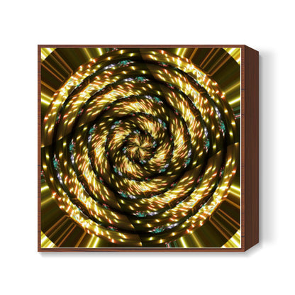 Spiral Holiday Fireworks Golden Festive Lights Digital Background  Square Art Prints
