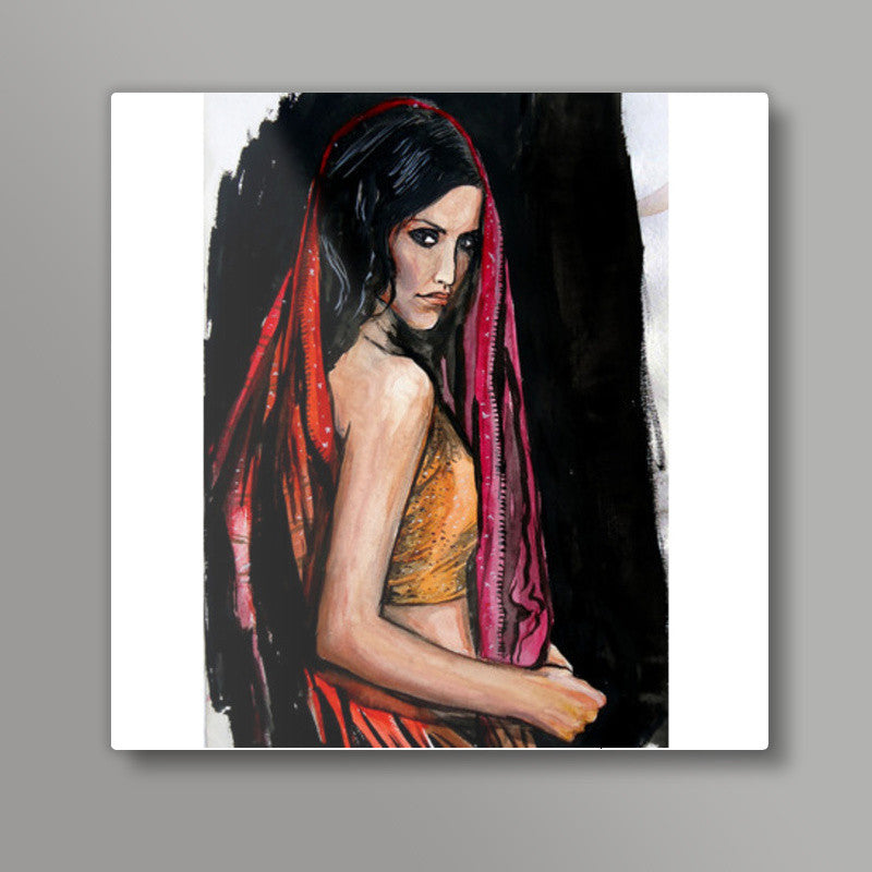 Desi Lady Square Art Prints