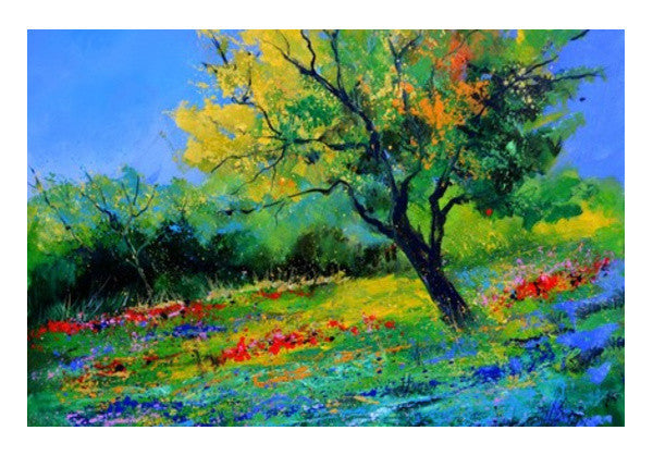 Wall Art, An oak amid flowers Wall Art
