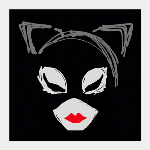 Catwoman Batman Minimal Sketch Doodle Artwork (Comicbook/Superhero/Movies) Square Art Prints PosterGully Specials