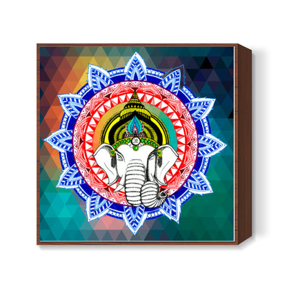 Om Ganeshaya Namah v2 Square Art Prints