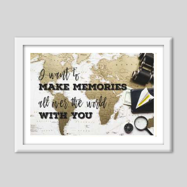 Wanderlust World Map Poster Premium Italian Wooden Frames