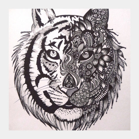 Tiger Mandala Square Art Prints PosterGully Specials