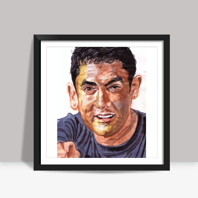 Superstar Aamir Khan shows the force of self-belief  Square Art Prints