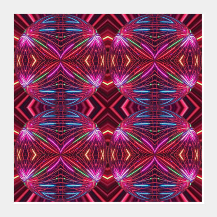 Geometric Fractal Spheres Computer Generated Party Festive Background Square Art Prints