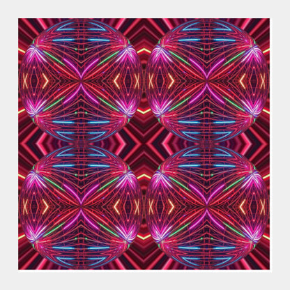 Geometric Fractal Spheres Computer Generated Party Festive Background Square Art Prints
