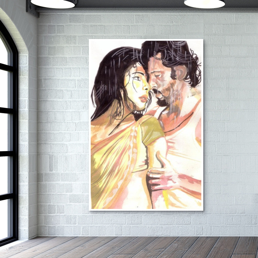 Superstars Hrithik Roshan and Priyanka Chopra - Love for the moment, and a moment for love Wall Art