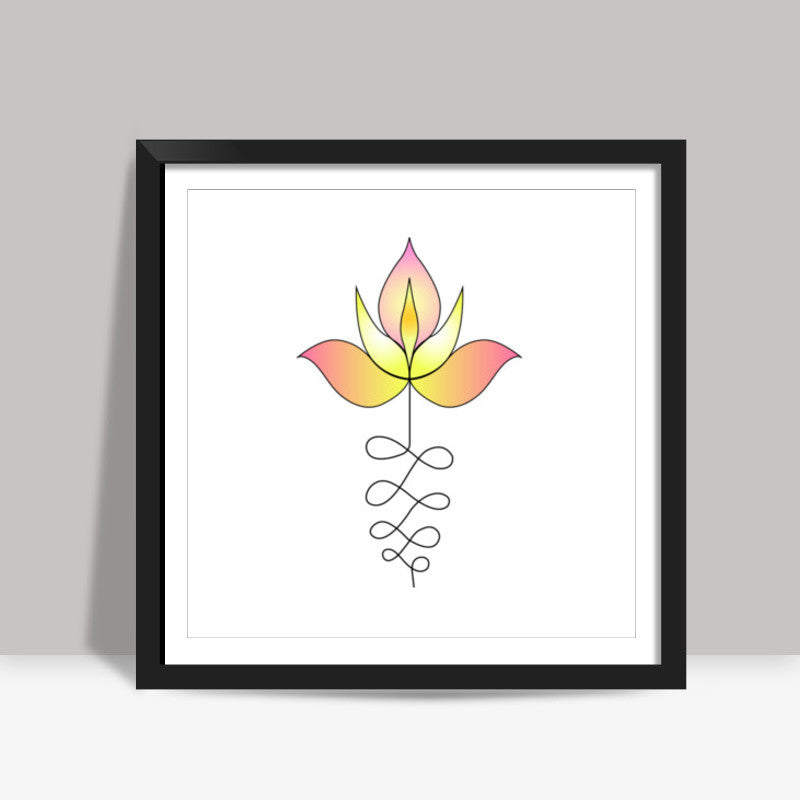 Lotus Unalome Square Art Prints