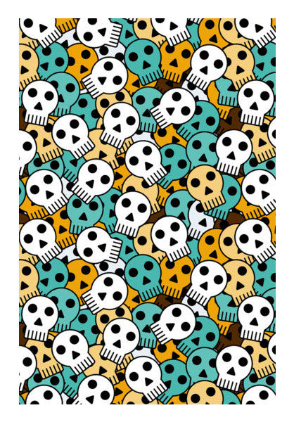 Funky Skull Halloween Seamless  Art PosterGully Specials