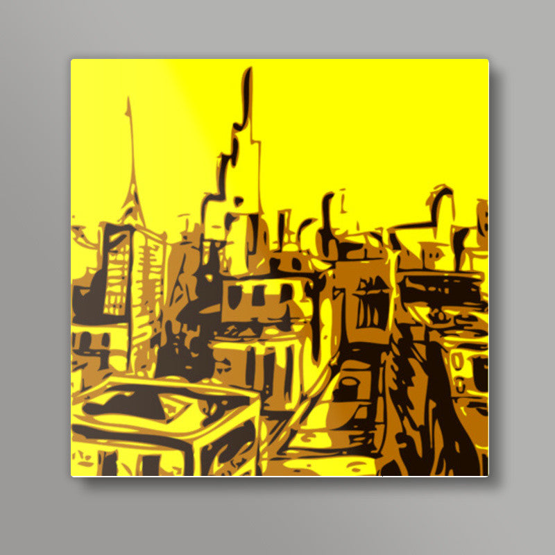 City Scape Square Art Prints