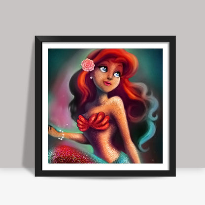 mermaid princess ariel Square Art Prints