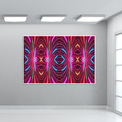 Festive Fractal Abstract Colorful Lines Digital Art Graphic Illustration Background  Wall Art
