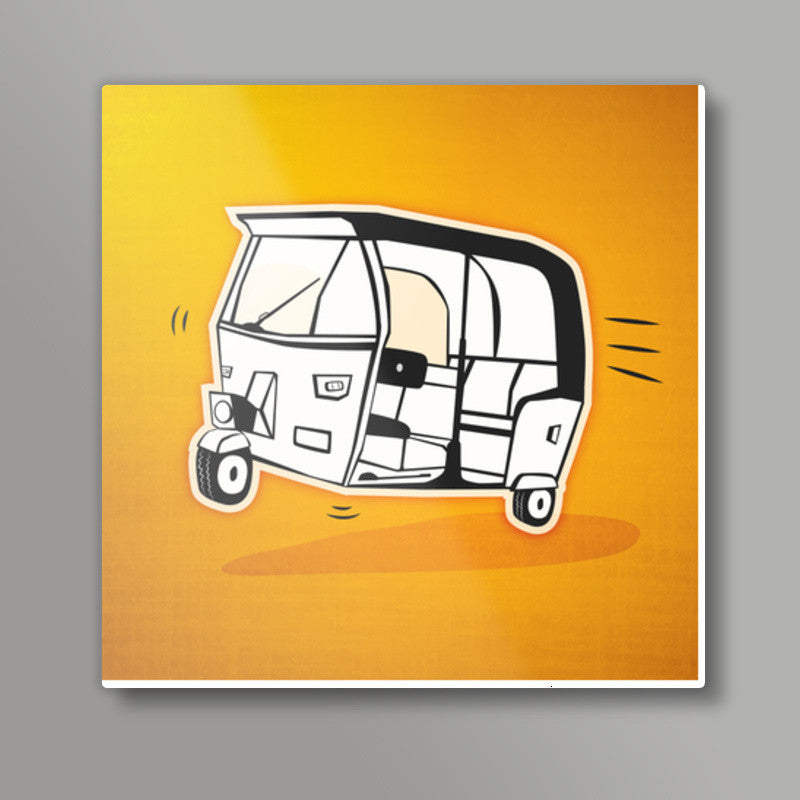 Straight outta India - Autorikshaw Square Art Prints