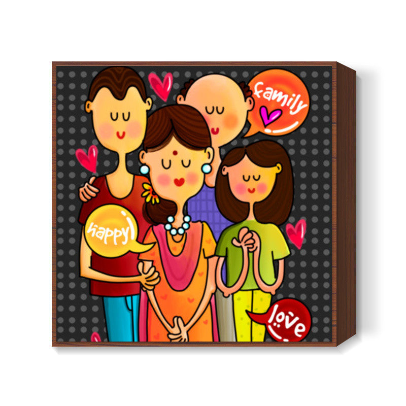 Happy Family Square Art Prints