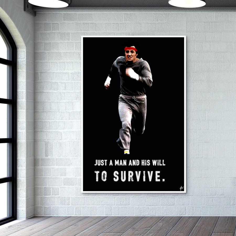 Rocky Balboa Survivor Motivation  Wall Art