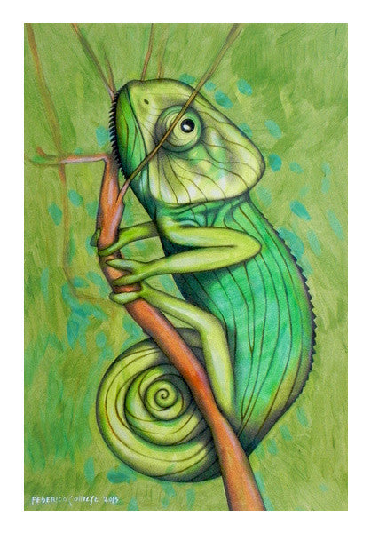 Wall Art, green chameleon Wall Art