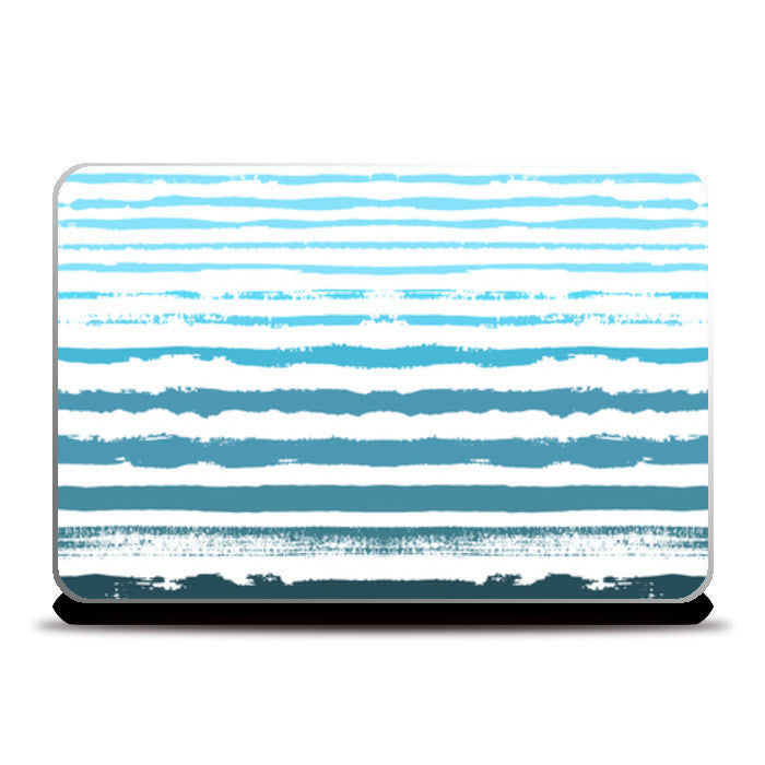 Uneven Blue Stripes Laptop Skins