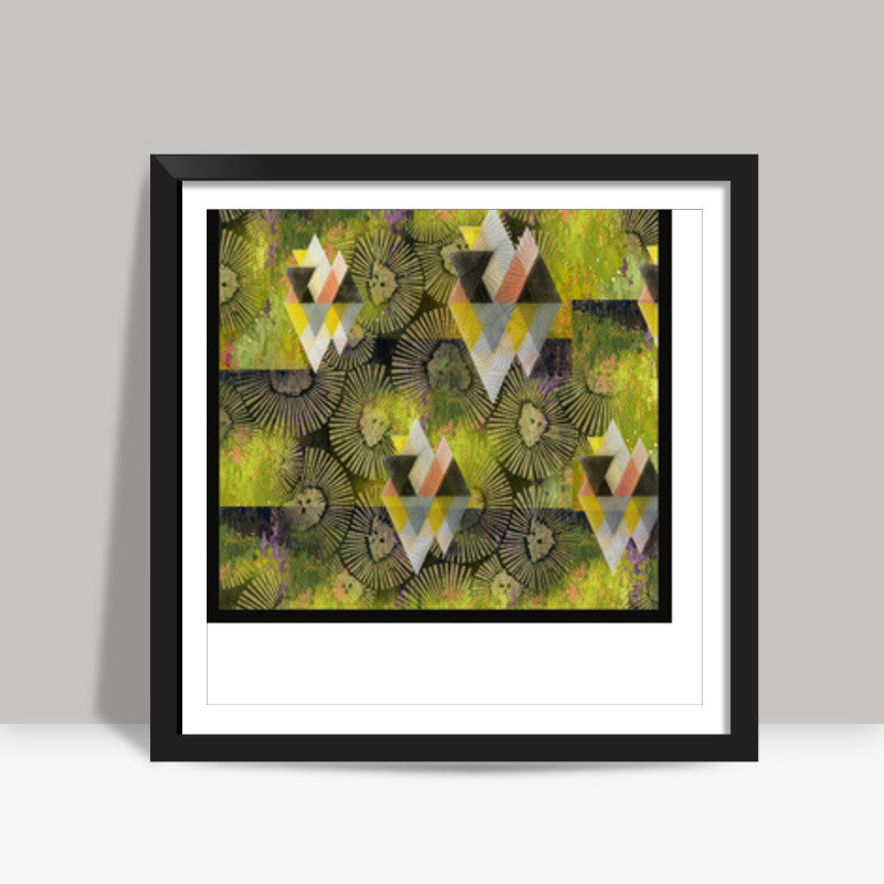 Abstract olive green wall art  Square Art Prints