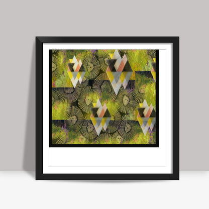 Abstract olive green wall art  Square Art Prints