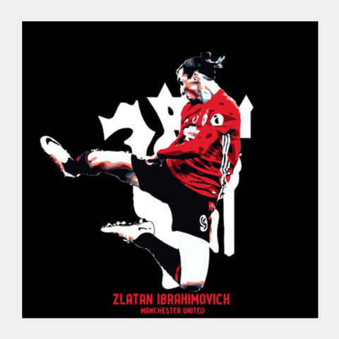 Zlatan Ibrahimovic - Manchester United Square Art Prints