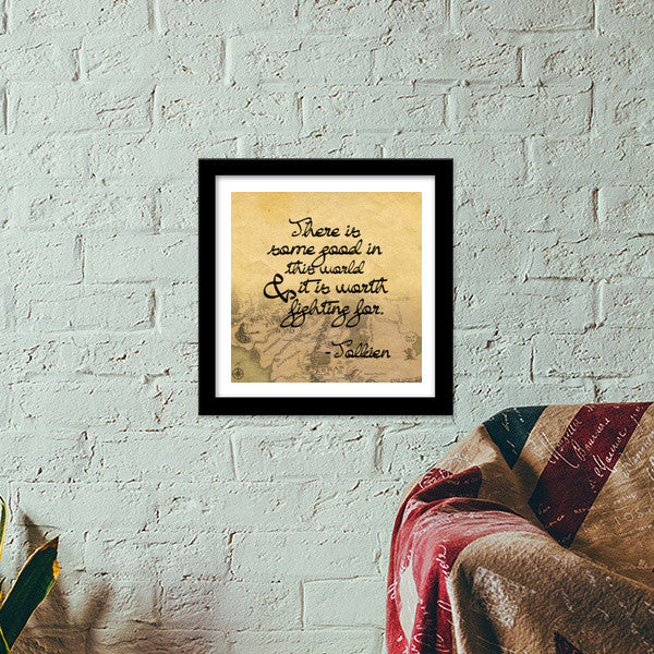 Lord of the rings middle earth frodo sam qoute Premium Square Italian Wooden Frames