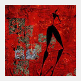 Red Figure Modern Art  Square Art Prints