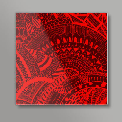 Black-red doodle squareart