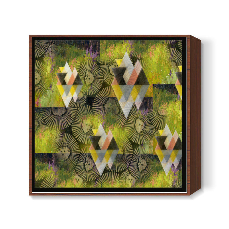 olive absract wall art Square Art Prints