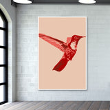 Abstract humming bird red Wall Art