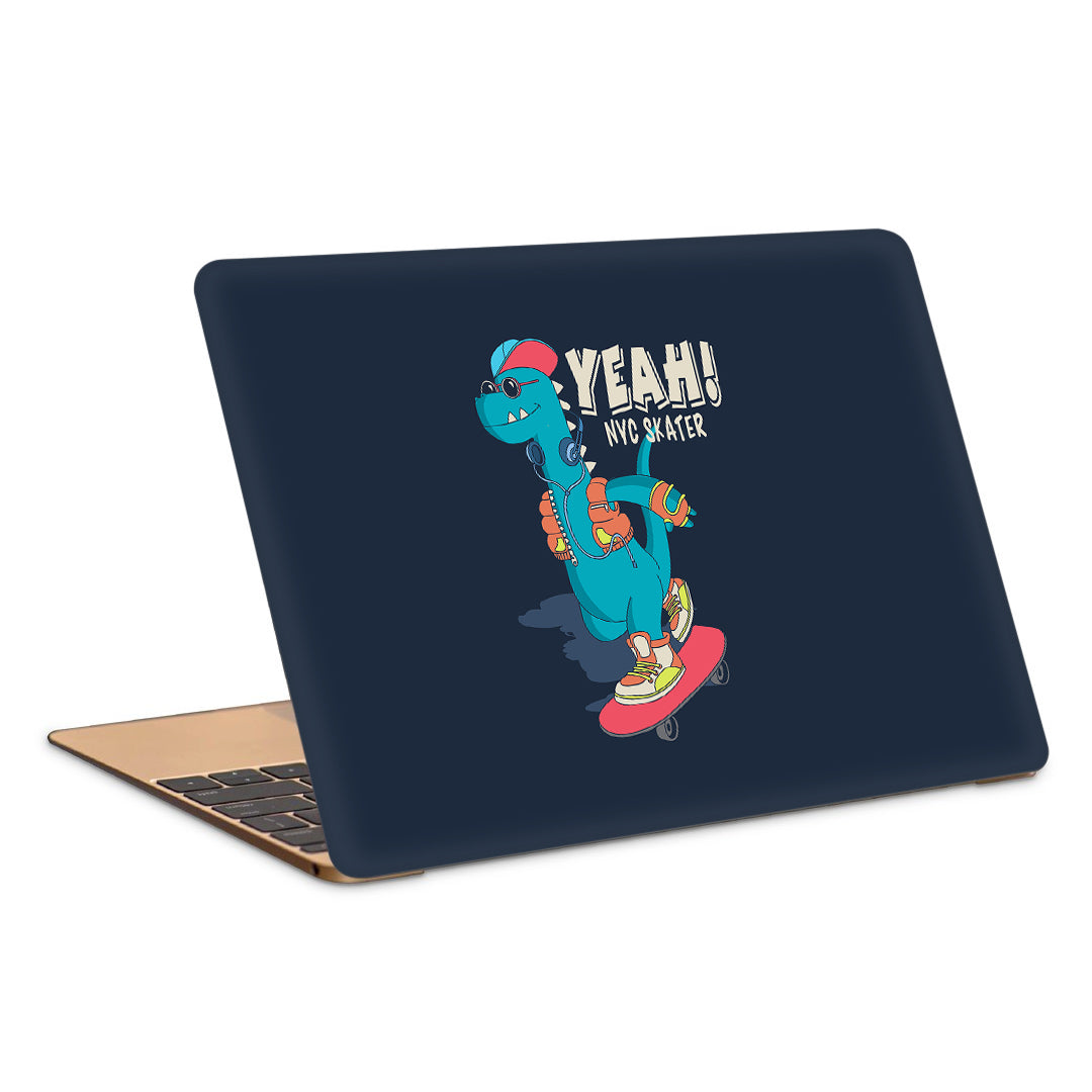 Cool Dinosaur Skateboarding Artwork Laptop Skin