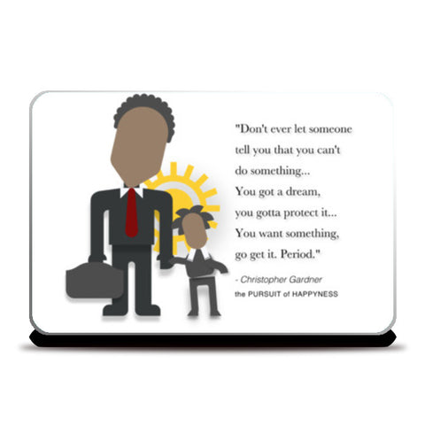 The Pursuit of Happyness |  Minimal Poster | Will Smith | Quotes Laptop Skins