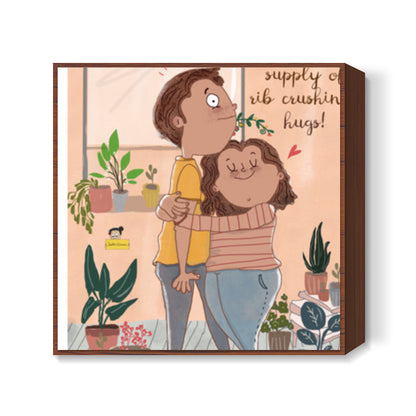 Love comes in squishy hugs Square Art Prints