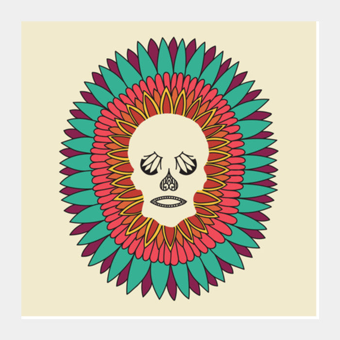 Skull Mandala Square Art Prints