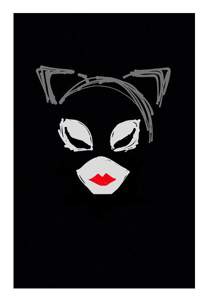 Catwoman Batman Minimal Doodle Sketch (Superhero) Wall Art