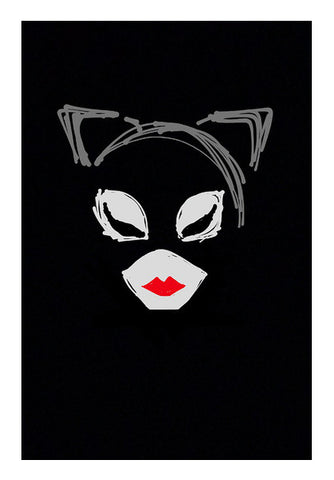 Catwoman Batman Minimal Doodle Sketch (Superhero) Wall Art